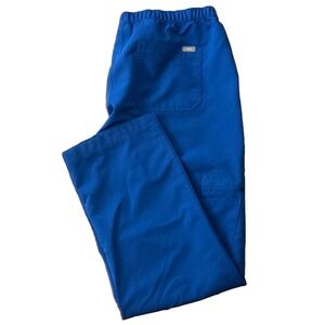 FIGS Technical Collection L Blue Cairo Cargo Straight-Leg Scrub Pants Medical